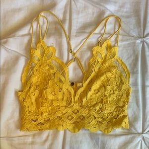 NWOT Free People FP One Adella Bralette Yellow XS